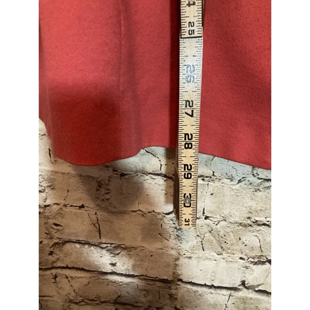 AKRIS Cashmere‎ & Silk Jacket 10 In Coral Three Button Pockets Lined Pea coat